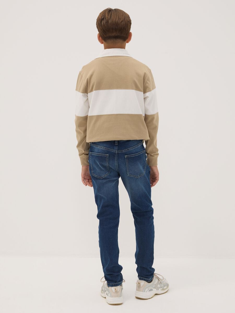 Boys' blue slim-fit stretch cotton jeans_1