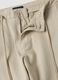 Beige linen and cotton blend chino shorts_5