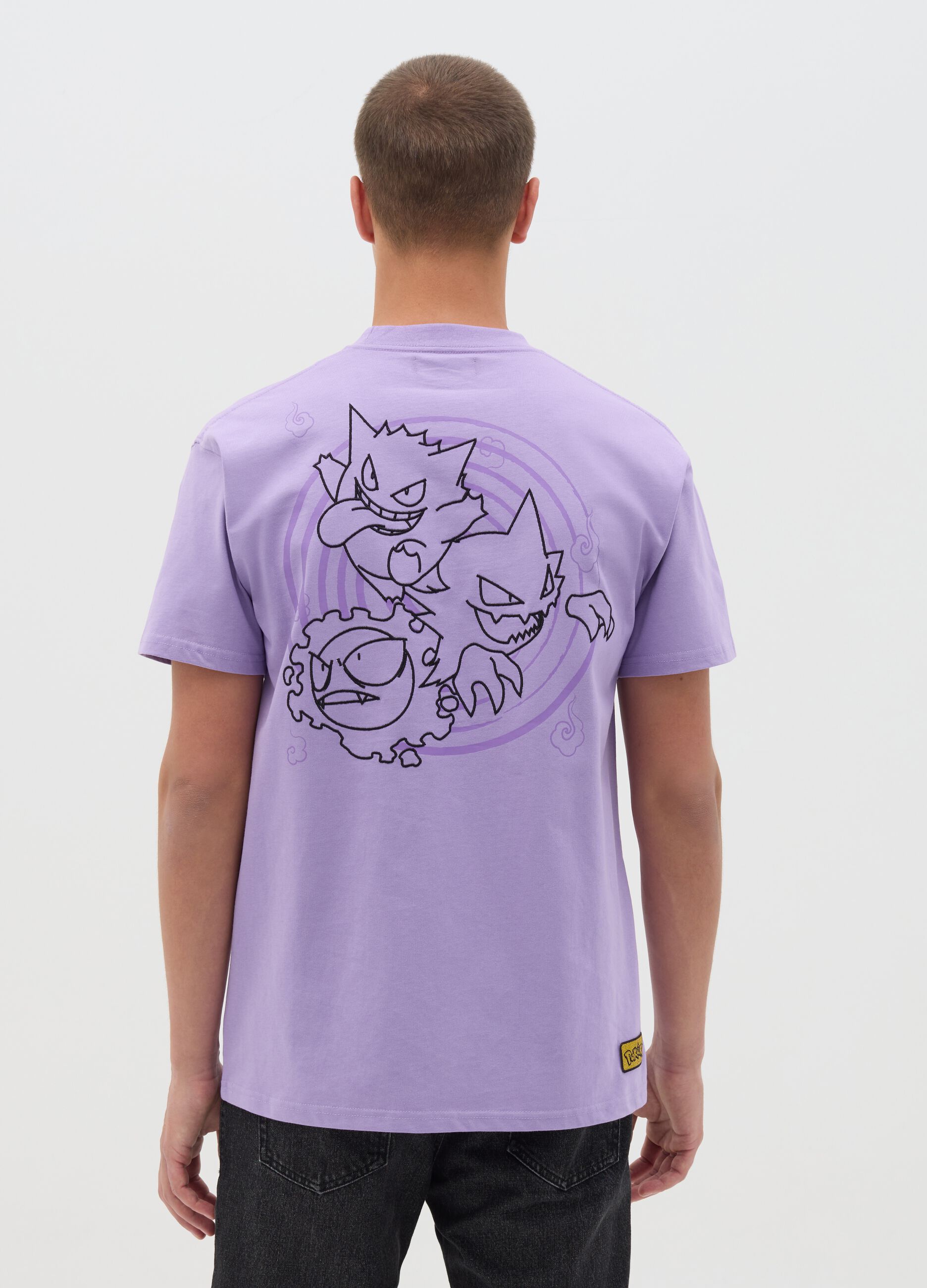 T-shirt da uomo in puro cotone viola