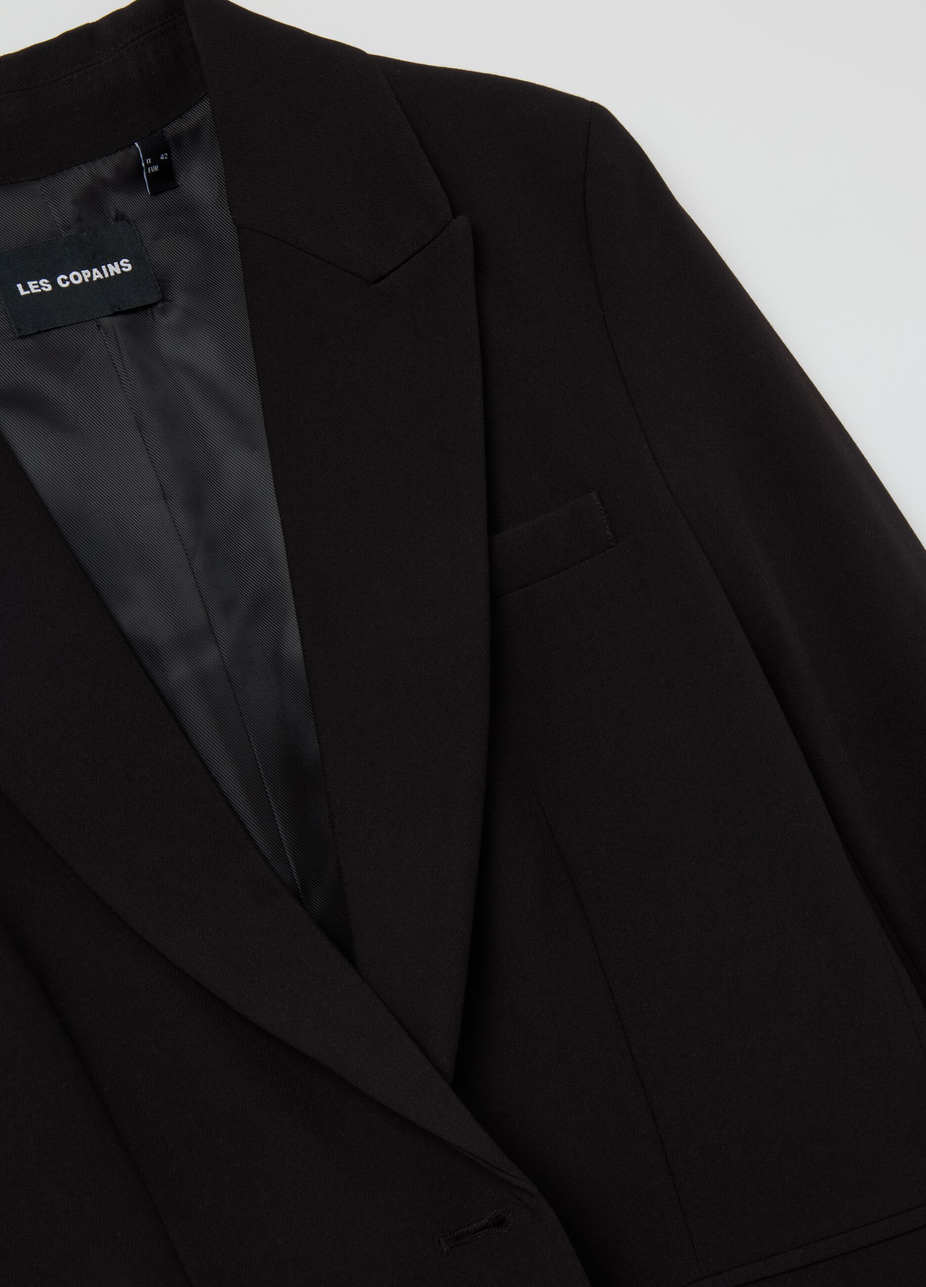 Single-breasted blazer with belt