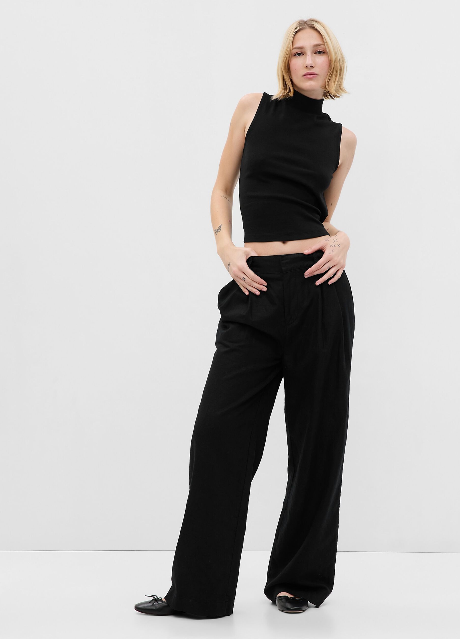 Tank top with mock neck