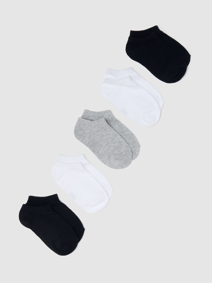 Five-pair pack grey and black stretch shoe liners_0