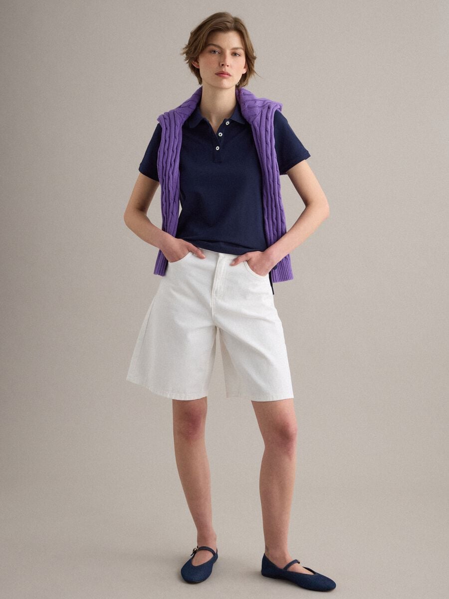 Blue regular fit organic cotton polo shirt_2