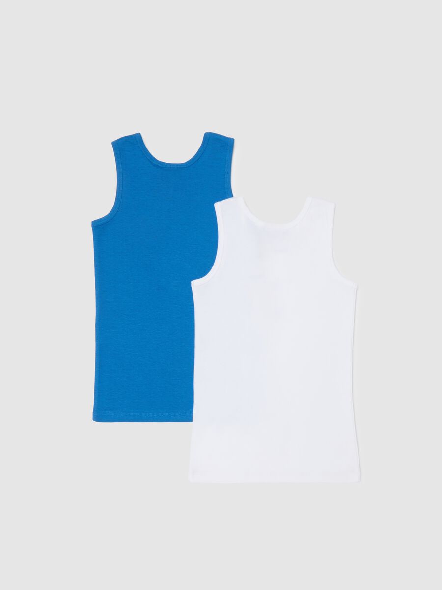 Pack of boys' multicoloured cotton vests_1