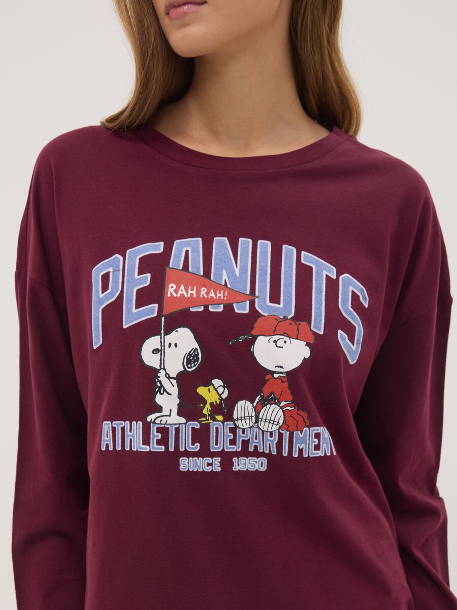 Maglia pigiama viola in puro cotone con stampa Peanuts_2