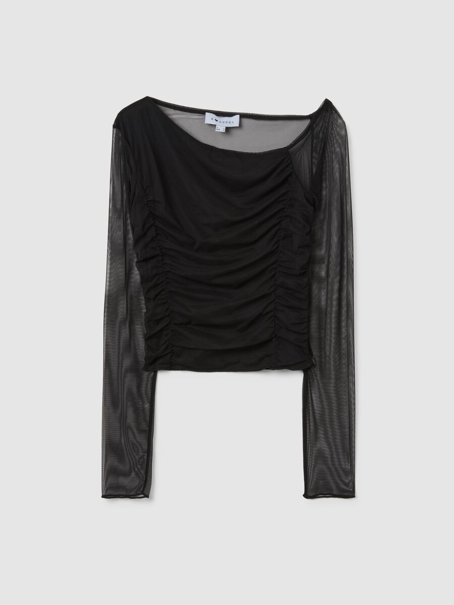 Long-sleeve black top in stretch fabric_4