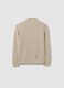 Maglione beige da ragazzo regular fit con design a treccia e mezza zip_4