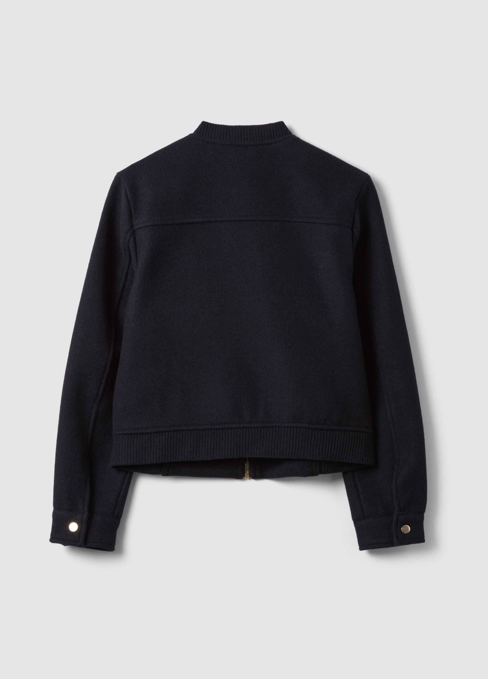 Navy blue regular-fit jacket with zip