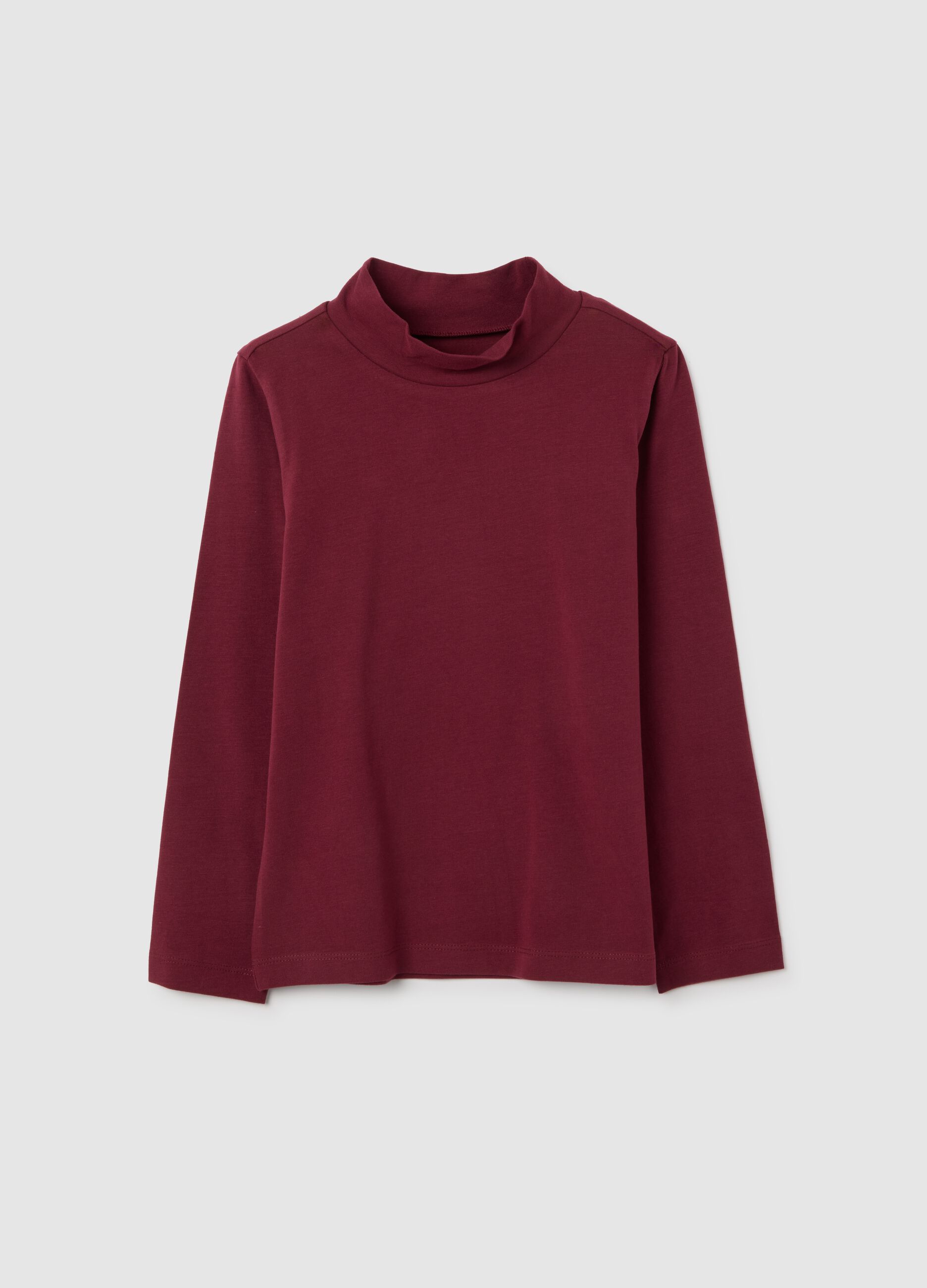 Maglia da bambino in misto cotone elasticizzato rosso regular fit