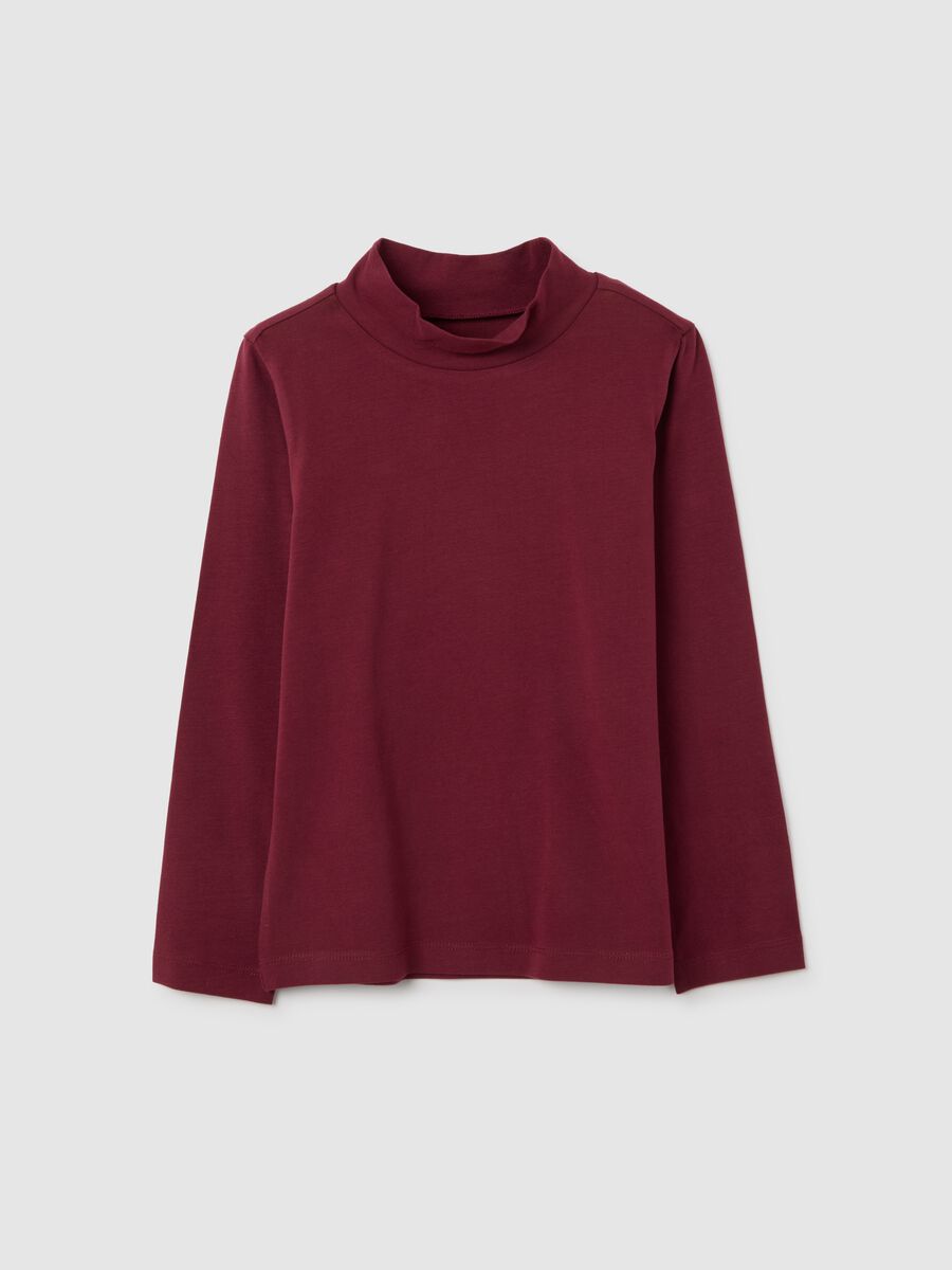 Maglia da bambino in misto cotone elasticizzato rosso regular fit_0