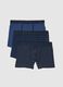 Pack of three blue stretch cotton boxers regular fit_4