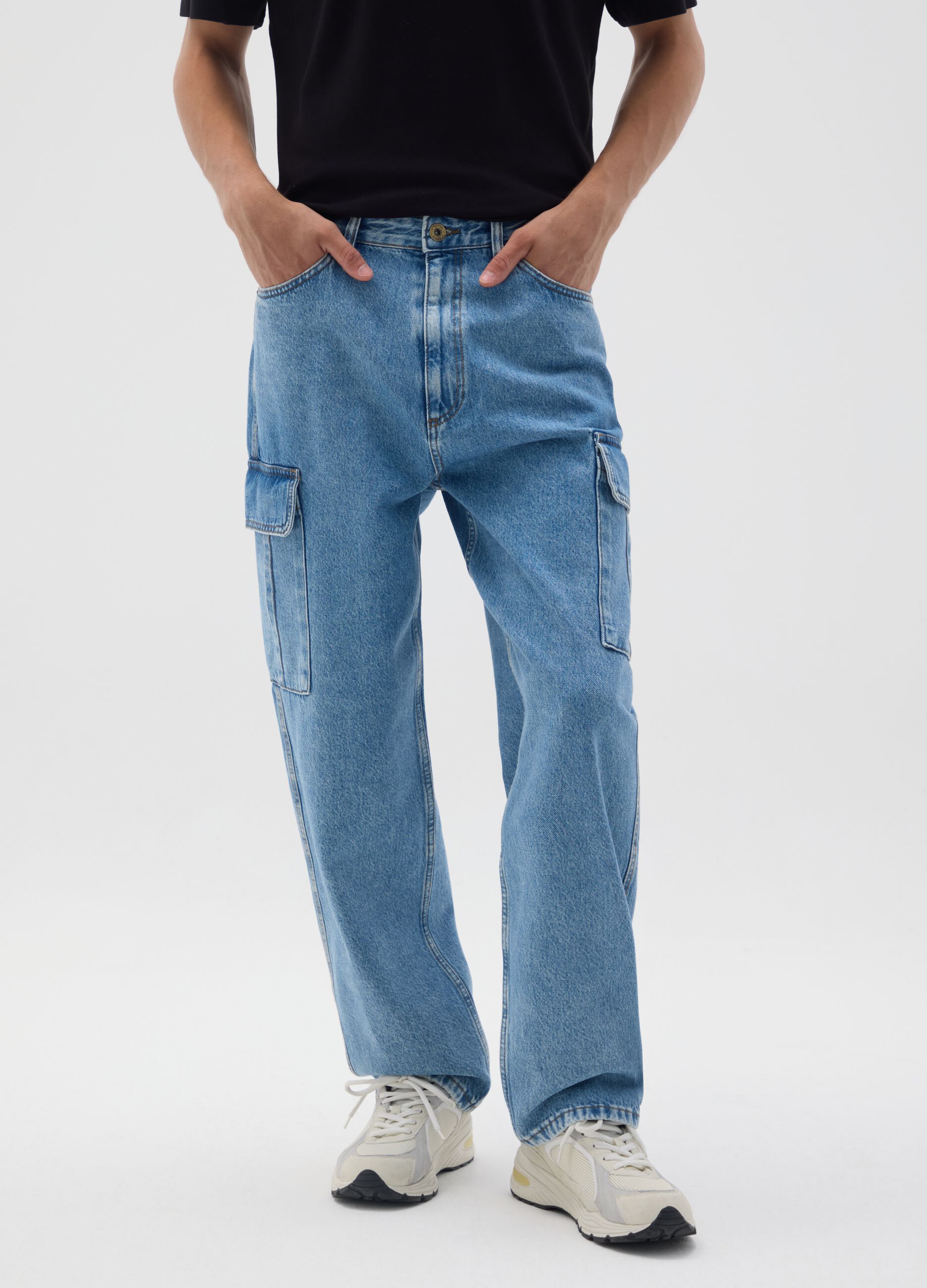 Pure Cotton Denim Wide Leg Jeans