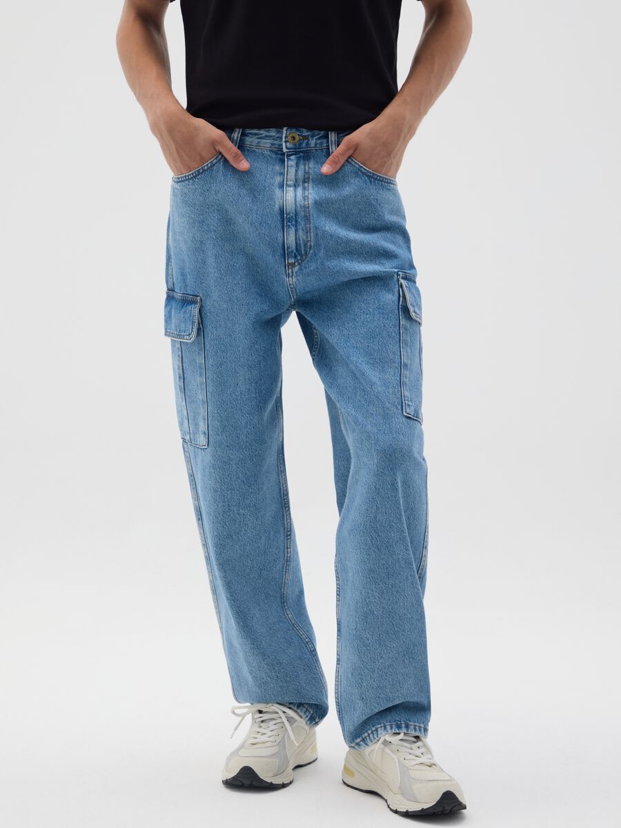 Pure Cotton Denim Wide Leg Jeans_1