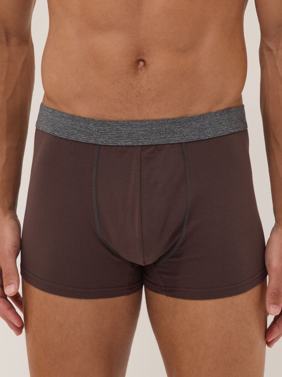 Multipack di cinque boxer multicolor in cotone organico elasticizzato_1
