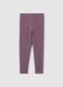 Purple girls' leggings in stretchy cotton with skinny fit_0