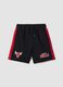 Boys&rsquo; black pure cotton Chicago Bulls print shorts_0