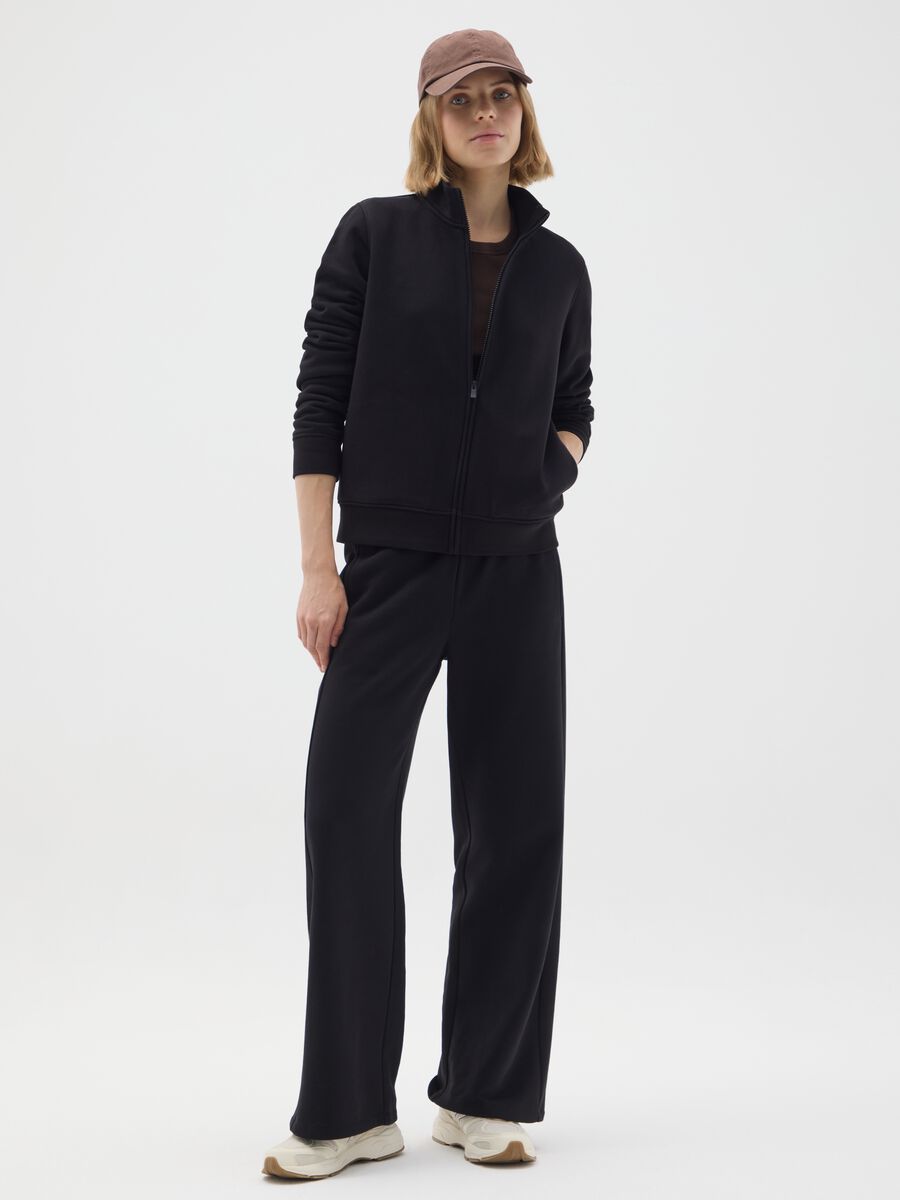 Black Relaxed Fit Cotton Blend Trousers_0