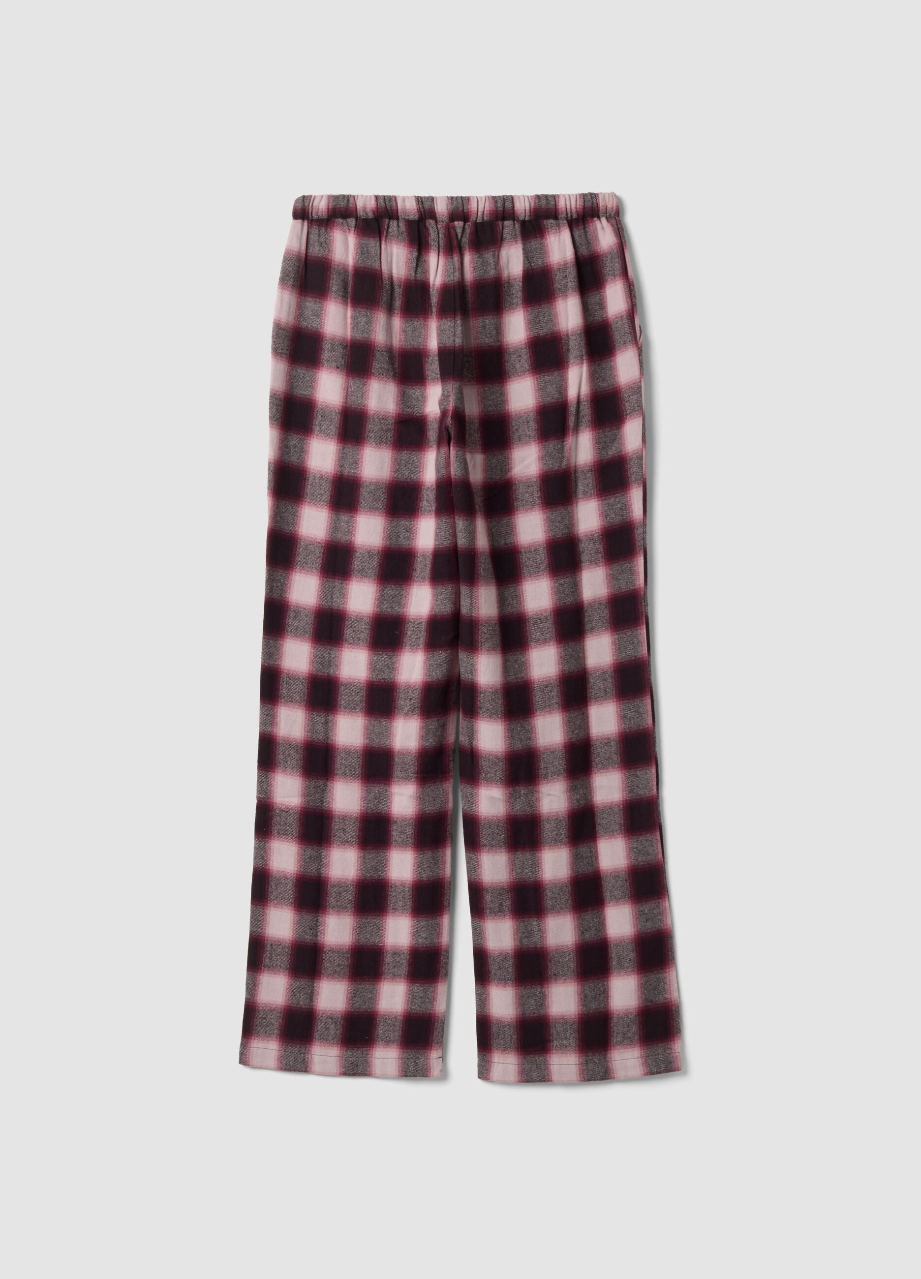 Multicolour checked organic cotton pyjama bottoms