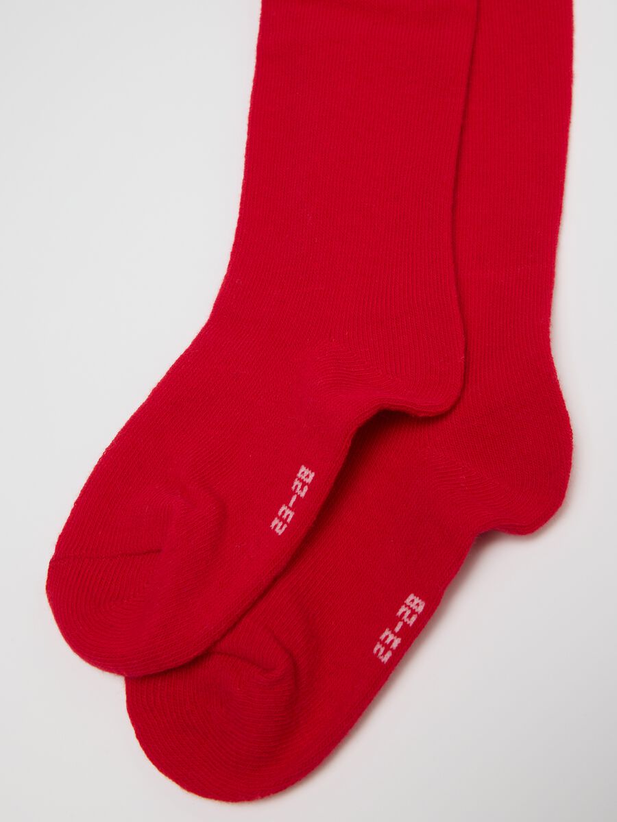 Red and white tights twin pack for girls_1