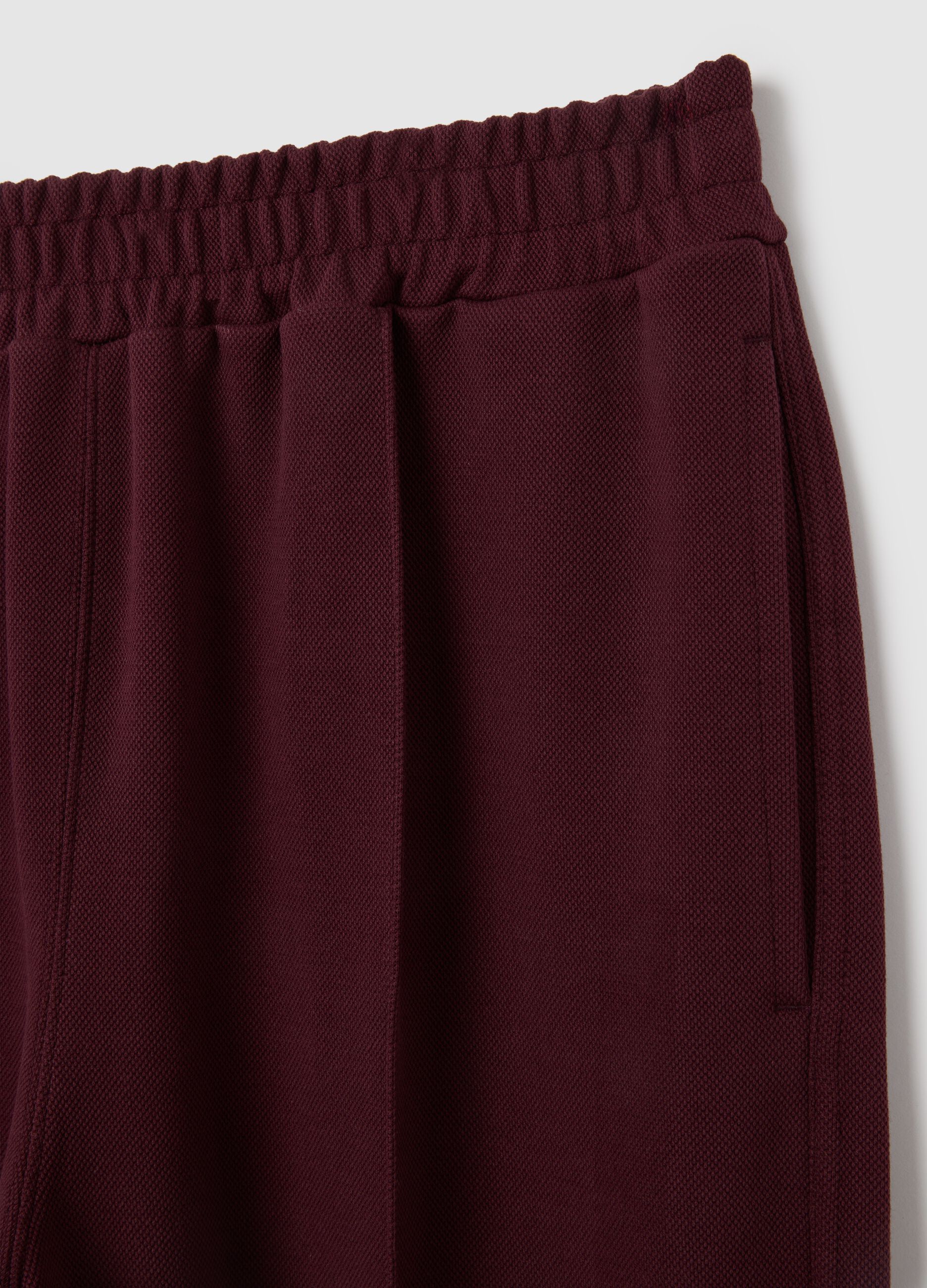 Stretch Brown Piqué Trousers
