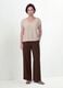 Beige pure viscose V-neck T-shirt, regular fit_0