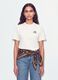 White relaxed-fit pure cotton T-shirt with chest slogan_1
