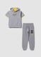Grey pure cotton jogging set with sweatshirt and trousers for boys_0