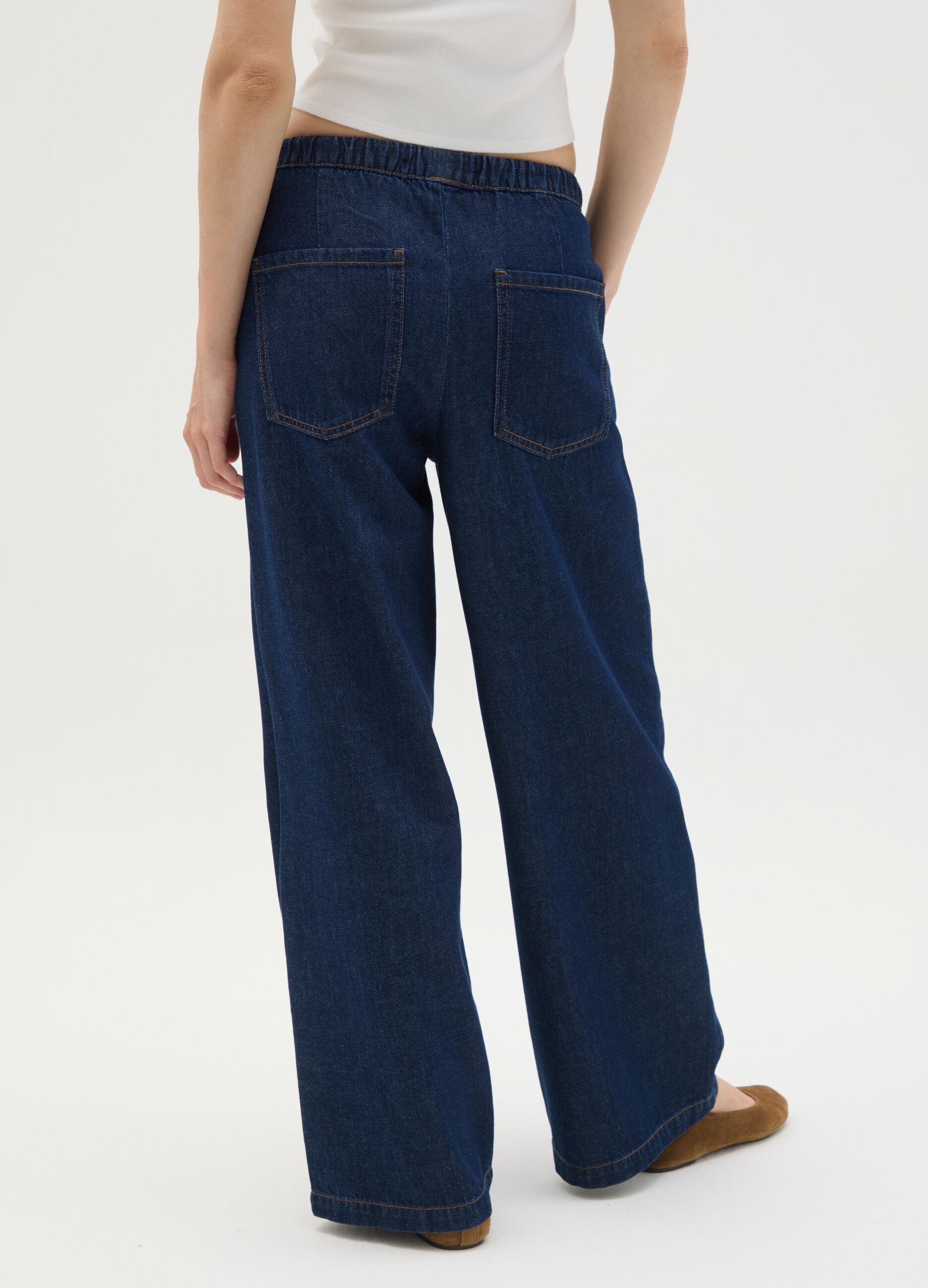 Women's Regular Fit Pure Cotton Denim Trousers