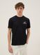 Black printed T-shirt in pure cotton, regular fit_0