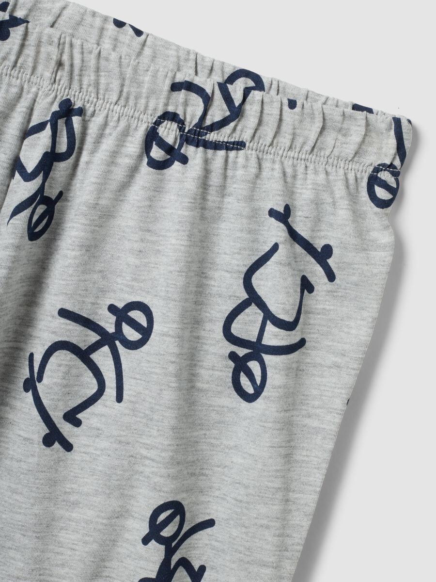 Pigiama grigio in misto cotone organico con stampa all over per bambino e ragazzo_3