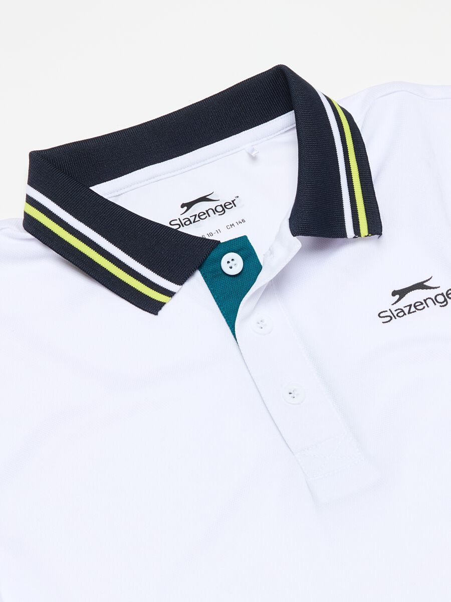 Slazenger tennis polo shirt with striped trims_2
