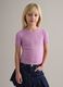 Maglia in misto viscosa viola a coste da bambina regular fit_0