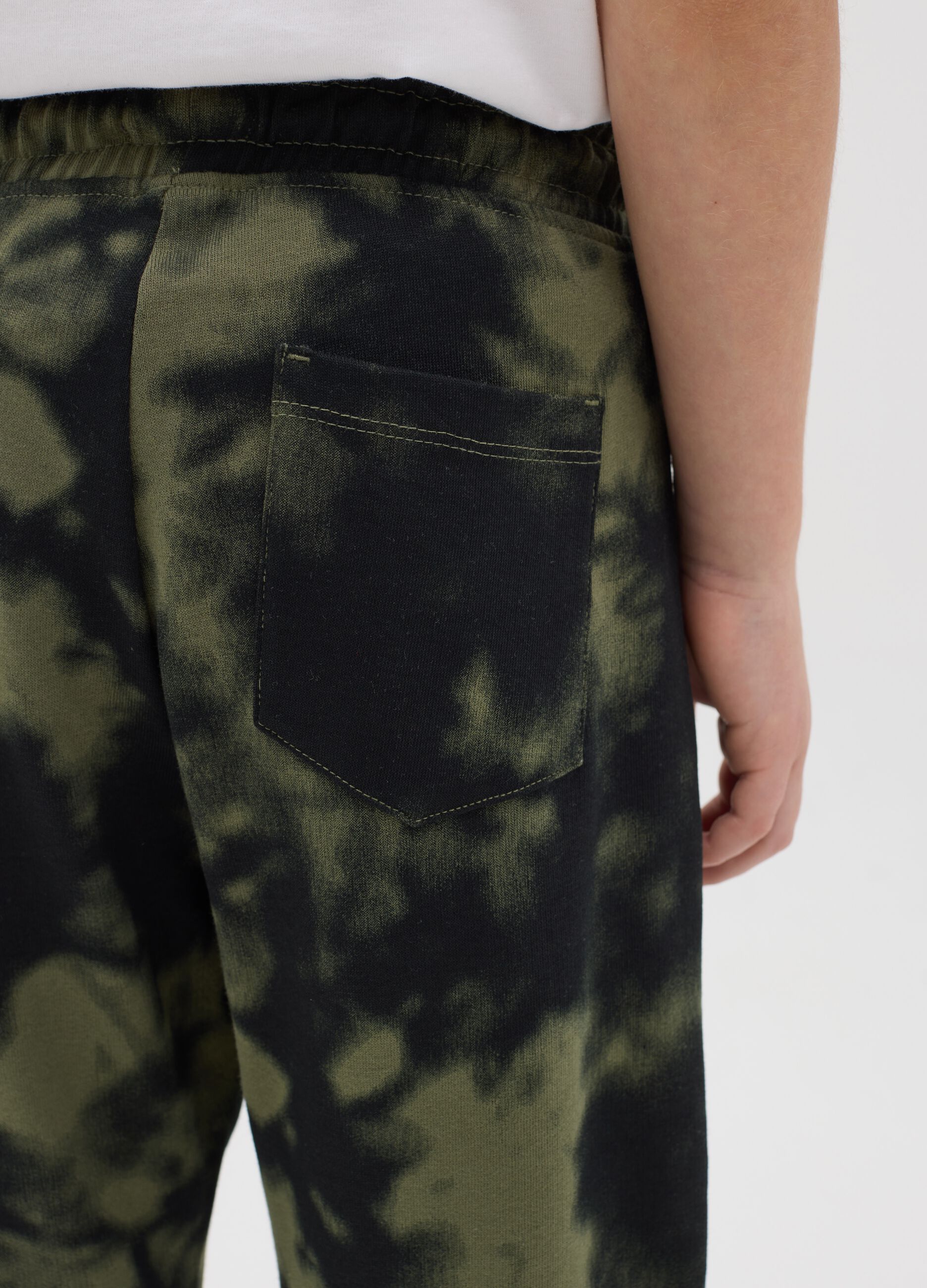 Tie-dye cotton joggers with drawstring