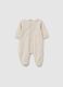 Baby bodysuit in pure beige cotton with collar_1