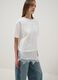 White pure cotton T-shirt with lace insert, relaxed fit_0
