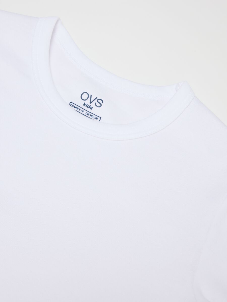 White Cotton Short Sleeve T-Shirt Twin Pack_2