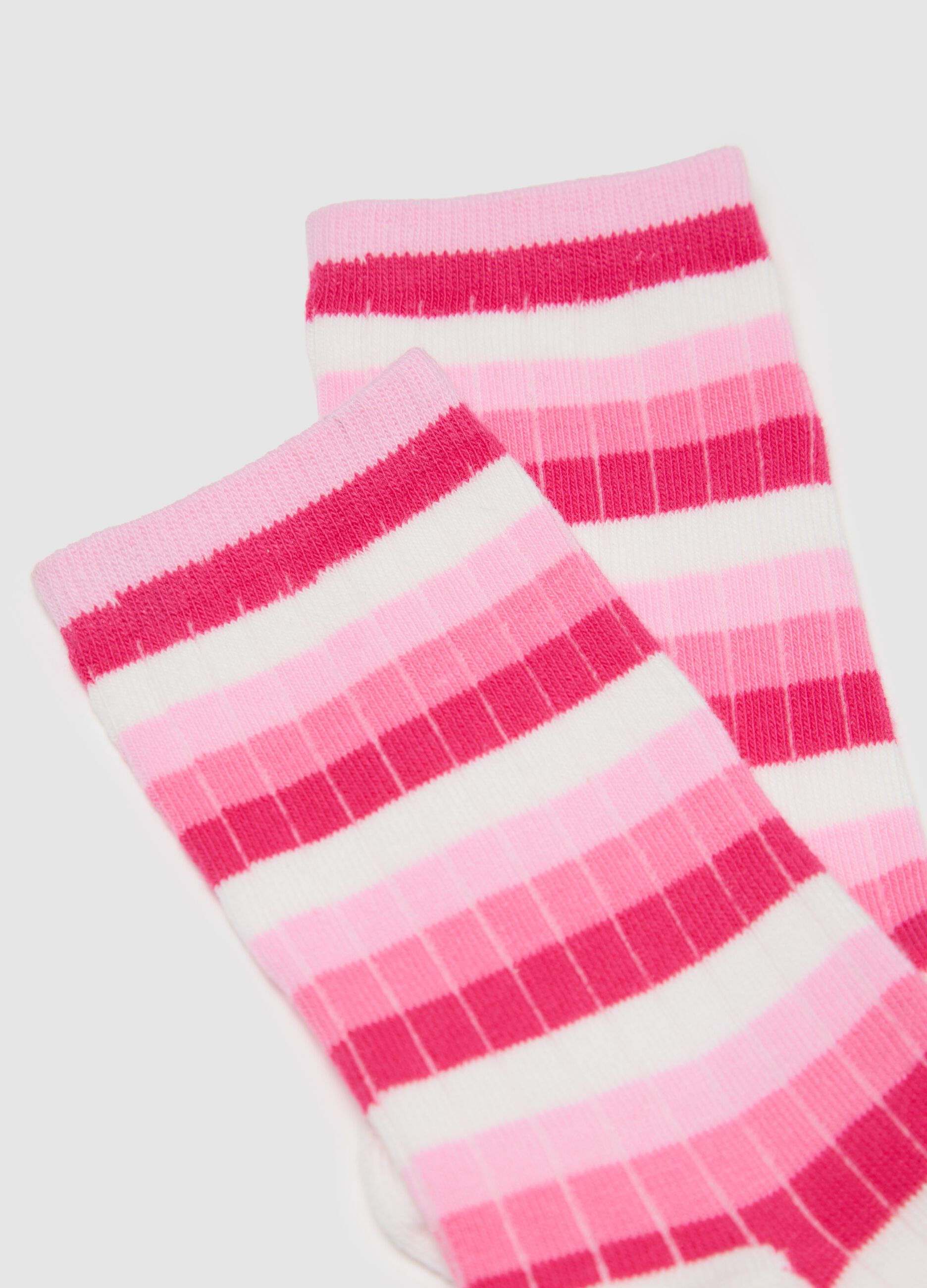 Calze corte da bambina multicolor con righe