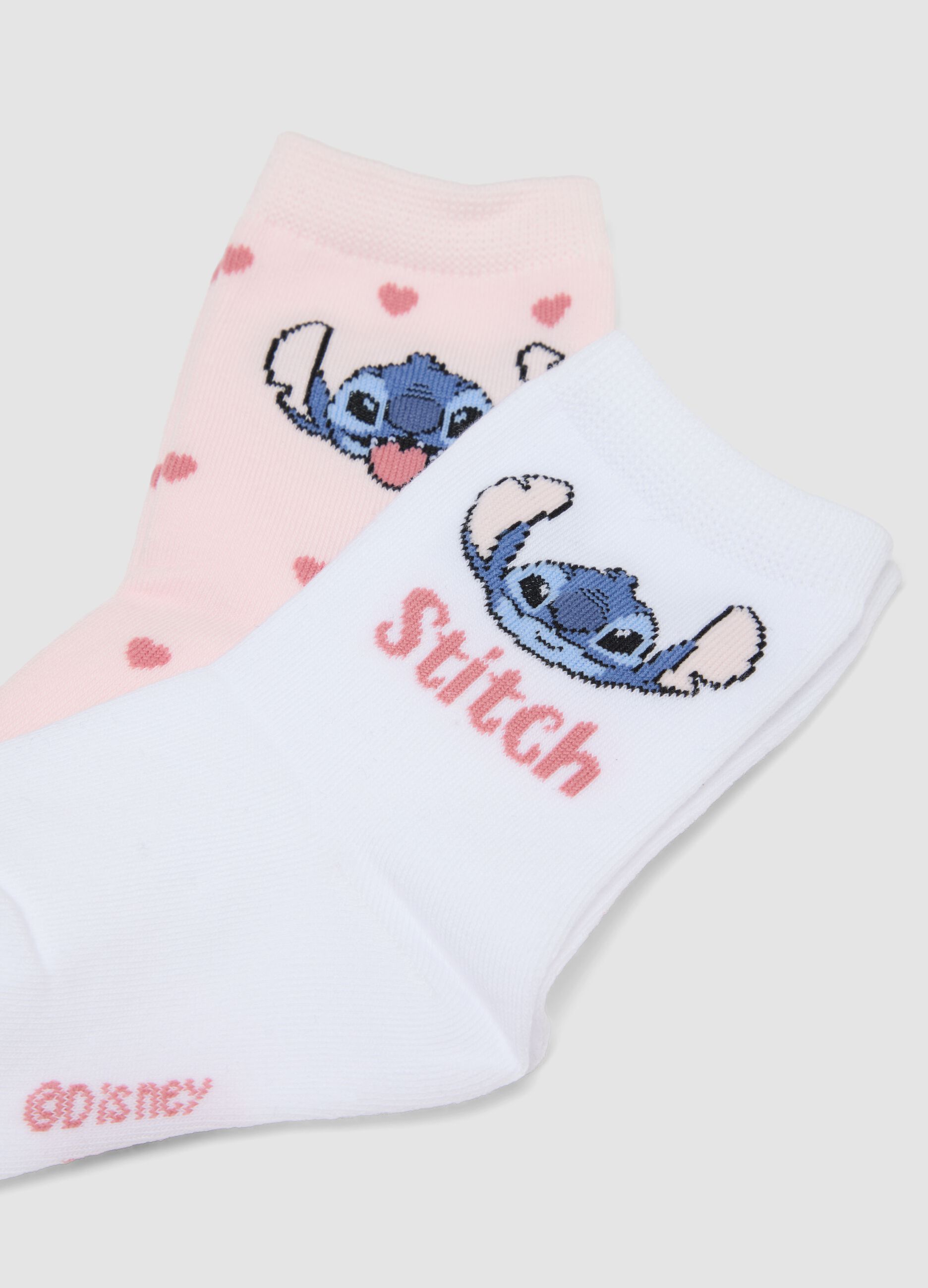 3-pack of stretchy organic cotton mid-calf socks with Stitch print