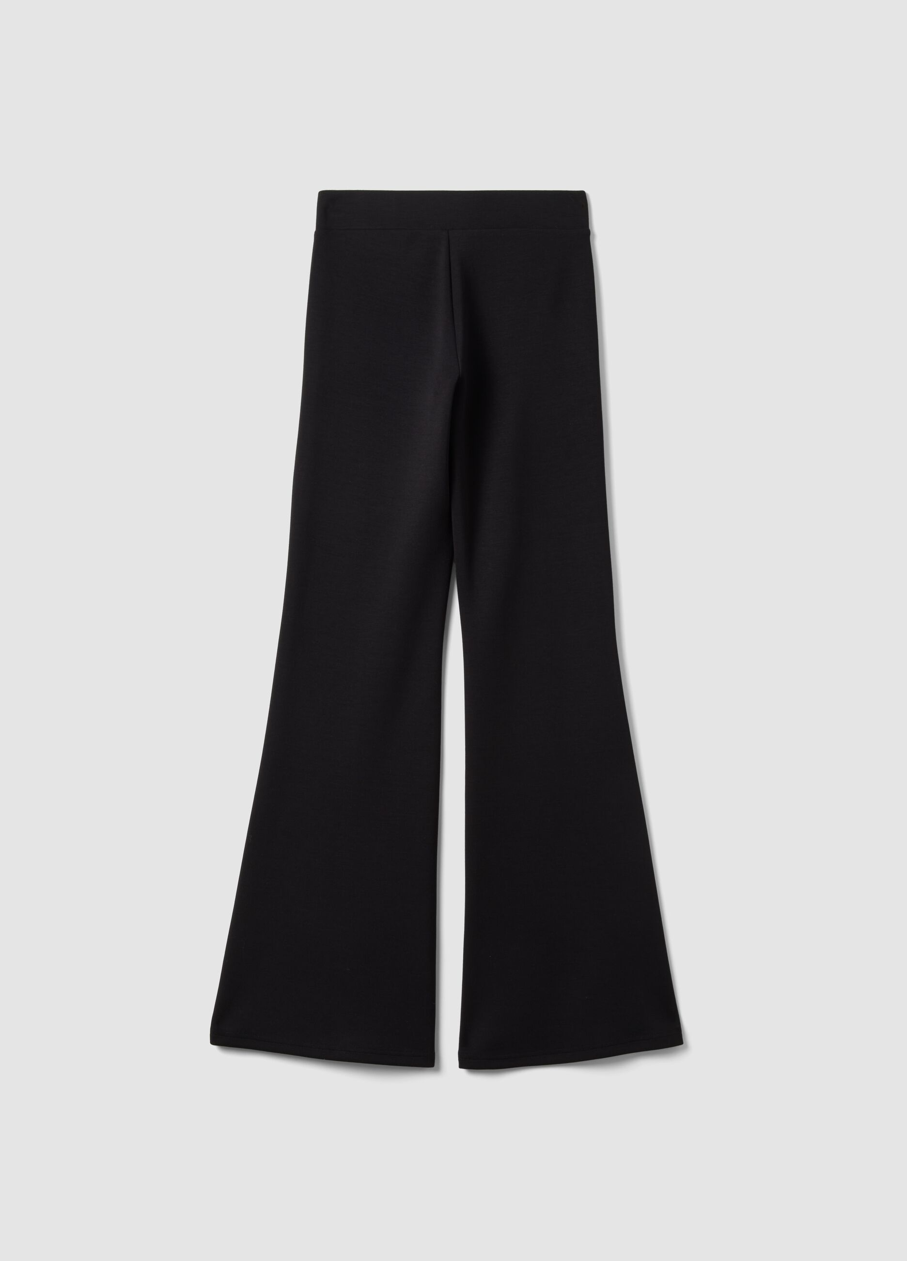 Black flared trousers in stretch modal