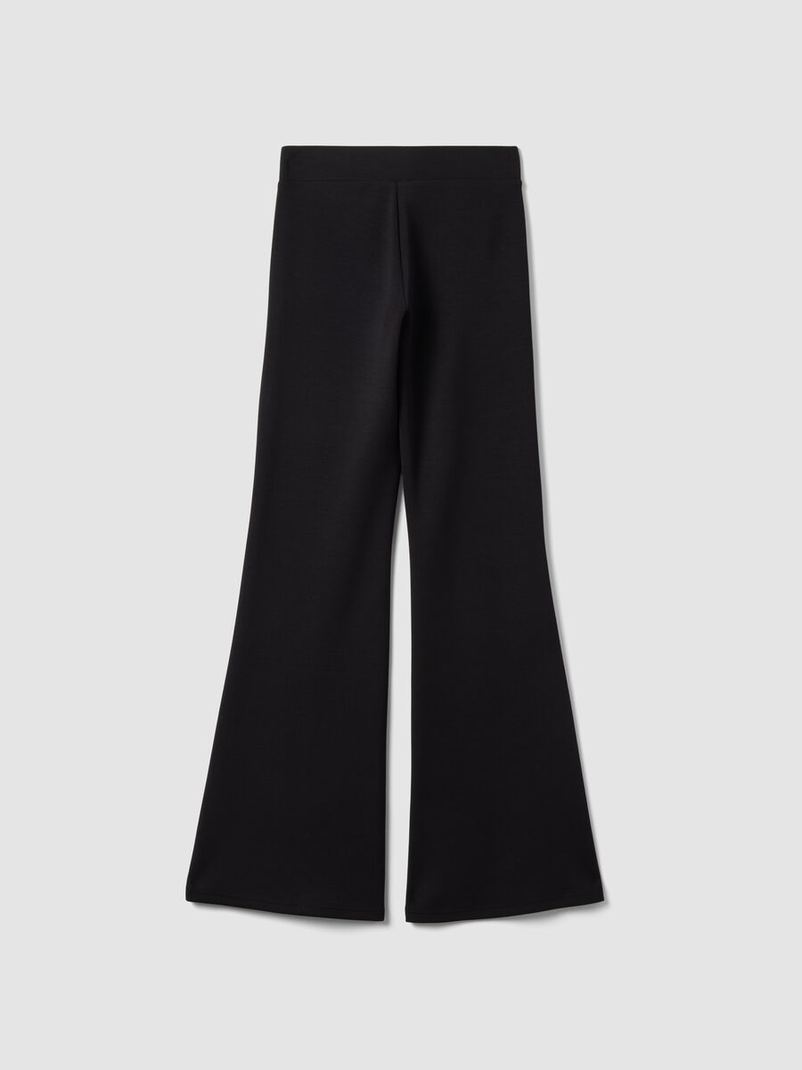 Black flared trousers in stretch modal_2