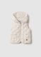 White padded regular fit gilet with hood for girl_0