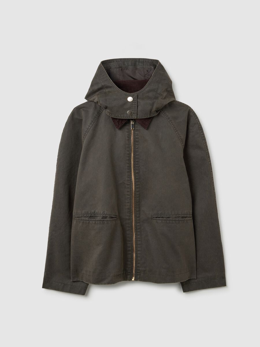Brown Cotton Blend Jacket Regular Fit_4