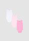 Pack of three sleeveless bodysuits in pure cotton for newborns - multicolour_0