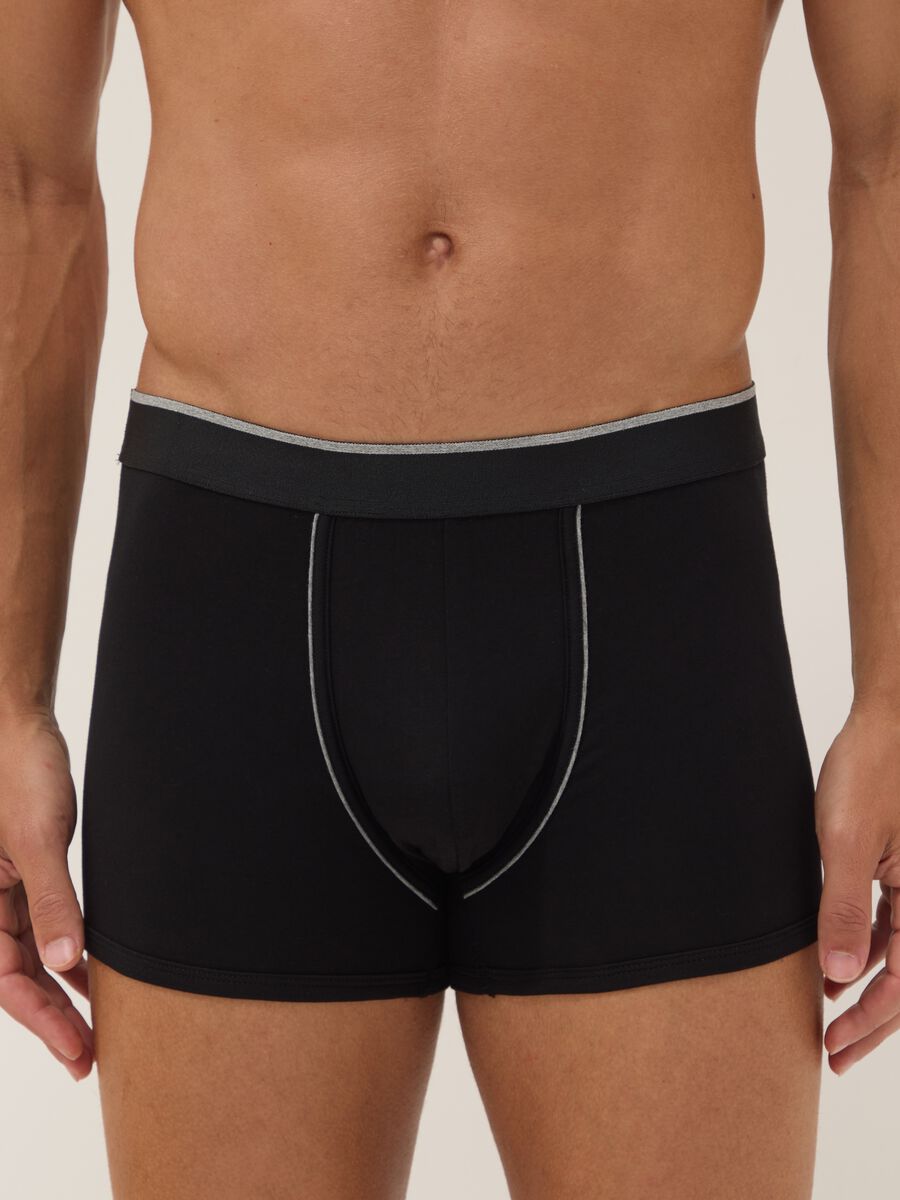 2-pack of black stretch Supima cotton boxer shorts_1