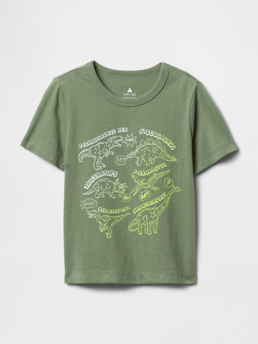 Green T-shirt with dinosaur graphic_0
