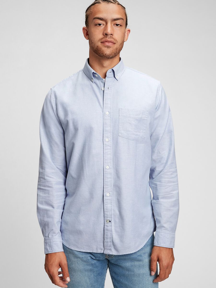 Camicia regular fit in cotone oxford_0