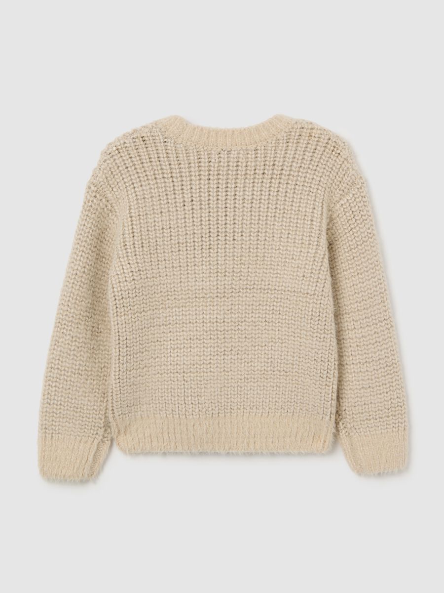 Maglione da bambina beige regular fit_1