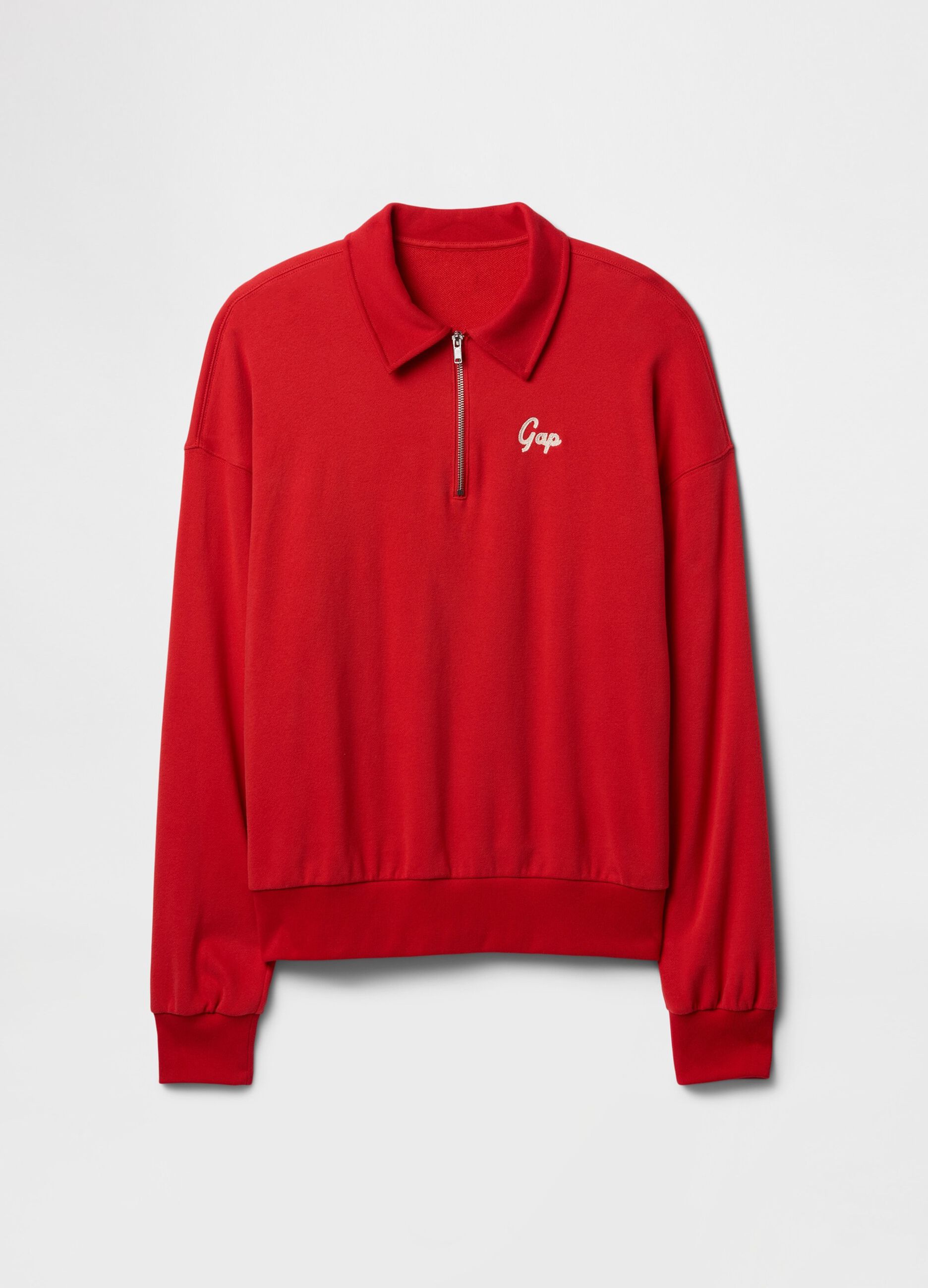 Red Gap Sweatshirt with Collar and Zip