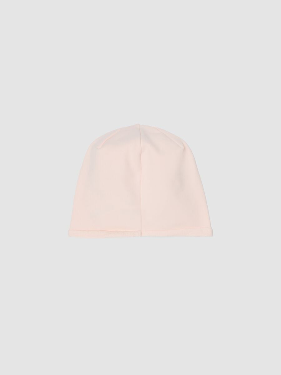 Pink stretchy cotton jersey hat with Lilo & Stitch print for girls_1