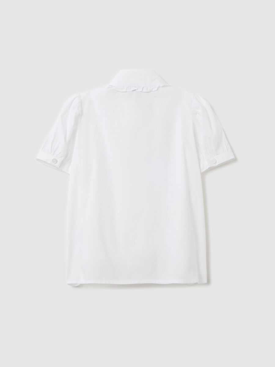 Cotton shirt with lace and floral embroidery_4